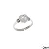 Silver 925 Ring Heart with Cross 10mm