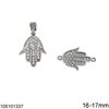 Silver 925 Pendant Hamsa with Zircon 17mm