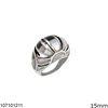 Silver 925 Bold Ring with Mop-shell 15mm