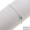 Silver 925 Bracelet Evil Eye with Mop-shell 5x10mm and Cross 6x14mm, 17cm