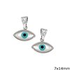 Gold Pendant with Mop-shell Evil Eye 7x14mm K14 0.94gr