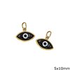 Gold Pendant Evil Eye with Semi Precious Stones 5x10mm K14 0.3gr