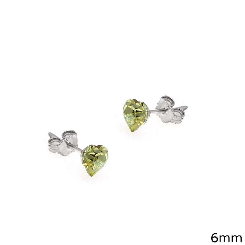 Silver 925 Earrings with Swarovski Heart 6mm