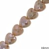 Heart Faceted Crystal Beads 16mm