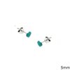 Silver 925 Earrings Heart with Turquoise Stone 5mm