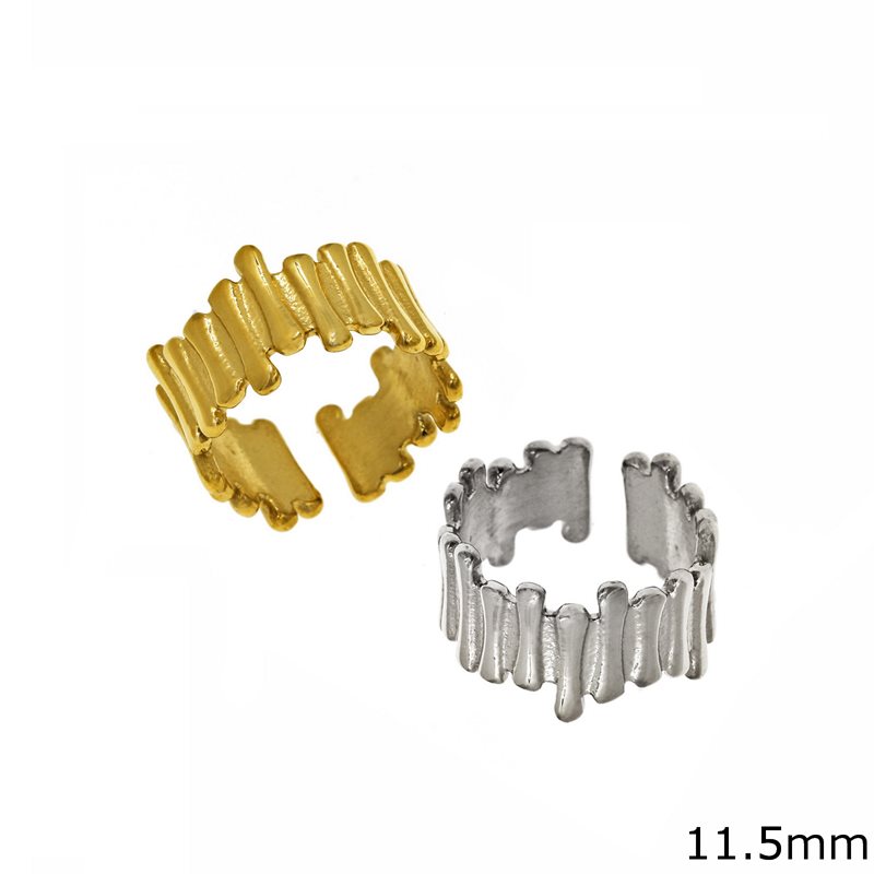 Δαχτυλίδι Ατσάλινο Βέρα Ανοιγόμενη με Μπάρες 11.5mm 