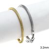 Stainless Steel Square Snake Chain Bracelet 3.2mm