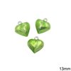 Casting Pendant Heart with Enamel Two-Sided Hollow 13mm
