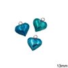 Casting Pendant Heart with Enamel Two-Sided Hollow 13mm