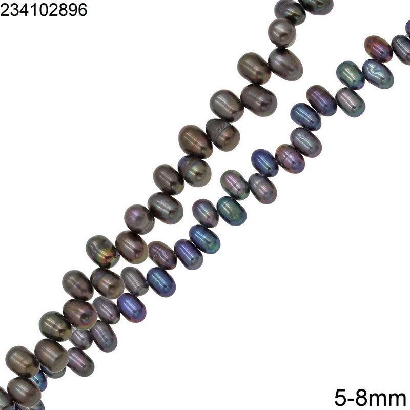 Oval Freshwater Pearl Beads with Horizontal Hole 5-8mm