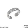 Stainless Steel Open Braided Ring 6mm 