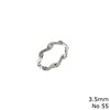 Stainless Steel Curved Ring with Stones 3.5mm
