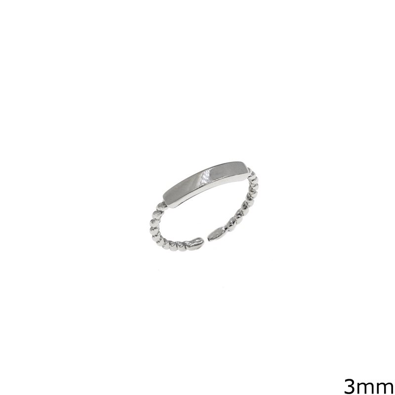 Stainless Steel Twisted Ring with Tag 3mm