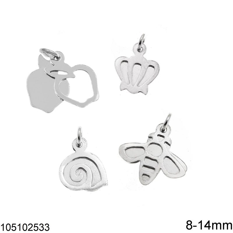 Silver 925 Double Pendant in Various Designs 8-14mm