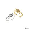 Stainless Steel Open Ring with Knot 8mm