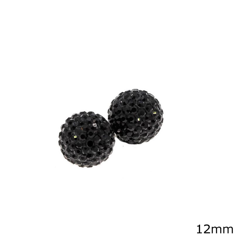 Round Bead with Rhinestones 12mm