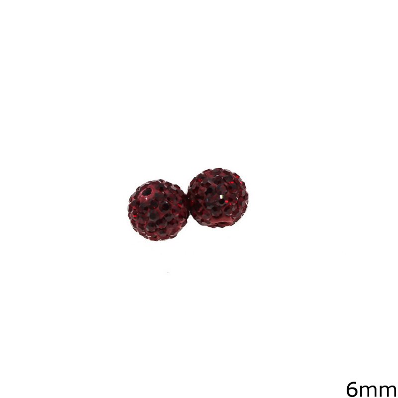 Round Bead with Rhinestones 6mm B