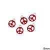 Casting Pendant Peace Symbol with Enamel Two-Sided 8mm