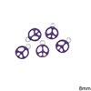 Casting Pendant Peace Symbol with Enamel Two-Sided 8mm