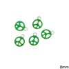 Casting Pendant Peace Symbol with Enamel Two-Sided 8mm
