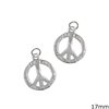 Silver 925 Pendant Peace Sign 17mm