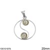 Silver 925 Pendant Circle with Shiva's Eye 20mm