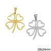 Stainless Steel Pendant Four-Leaf Clover 28x24mm