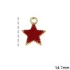 Casting Pendant Star with Enamel 14.7mm 