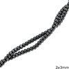 Hematine Rondelle Beads 2x3mm