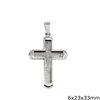 Stainless Steel Pendant Jesus Christ and Wishes 6x23x33mm