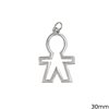 Silver 925 Pendant Outline Style Boy 30mm