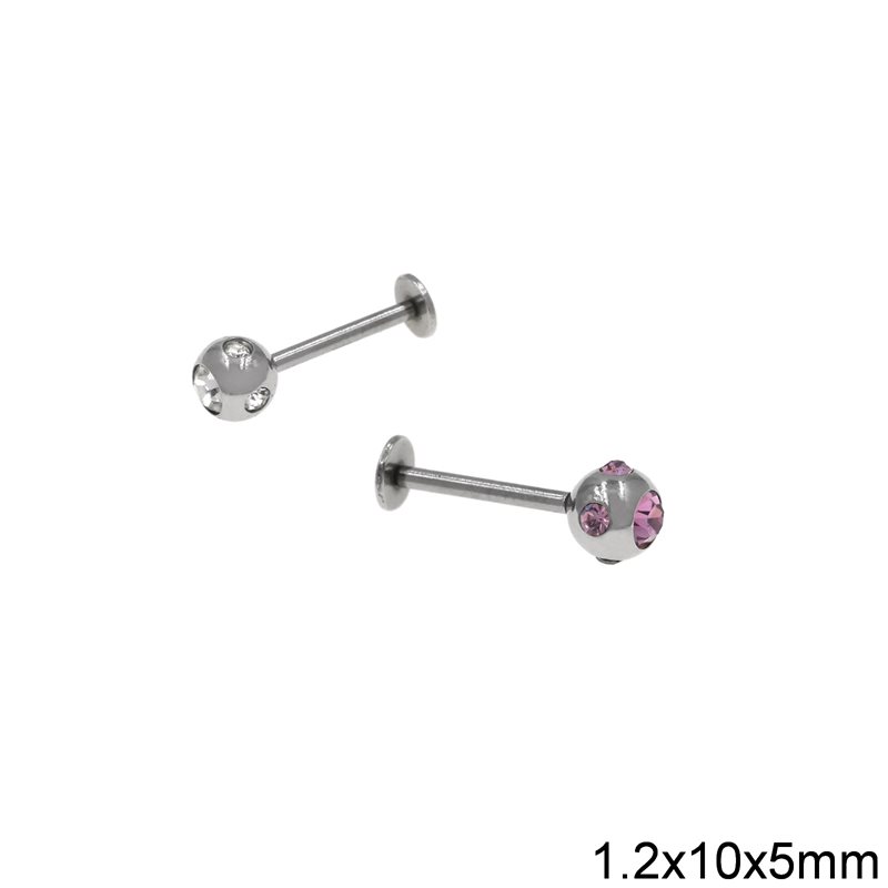 Stainless Steel Hoop Earrings & Labret Bars 10mm