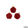 Casting Pendant Flower with Enamel Two-Sided Hollow 13mm