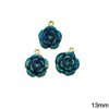 Casting Pendant Flower with Enamel Two-Sided Hollow 13mm