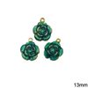 Casting Pendant Flower with Enamel Two-Sided Hollow 13mm