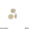 Glass Round Flat Bead with Heart 8mm
