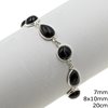 Silver 925 Bracelet with Pearshaped 8x10mm and Round Semi Precious Stones , 20cm