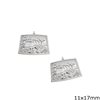 Silver 925 Trapezoid Pendant with Ancient Greek Athletic Performance 11x17mm
