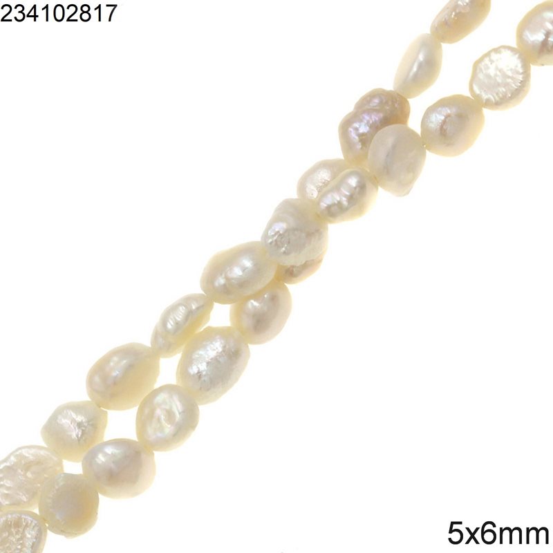 Freshwater Pearl Oval Beads 5x6mm