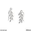 Silver 925 Stud Earrings Olive Branch 20mm