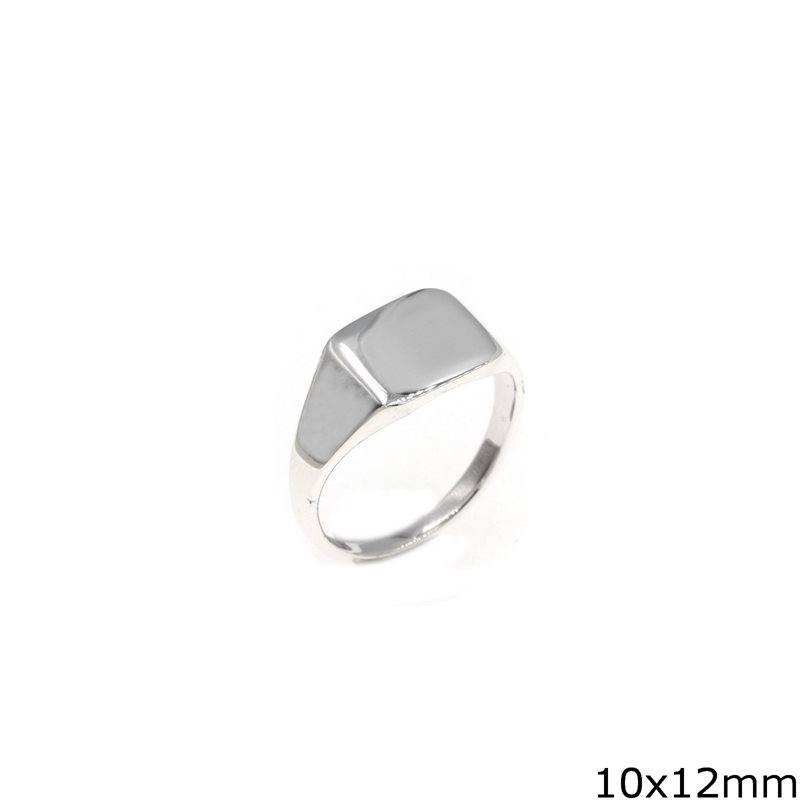 Δαχτυλίδι Ασημένιο 925 Ανδρικό με Πλάκα 10x12mm