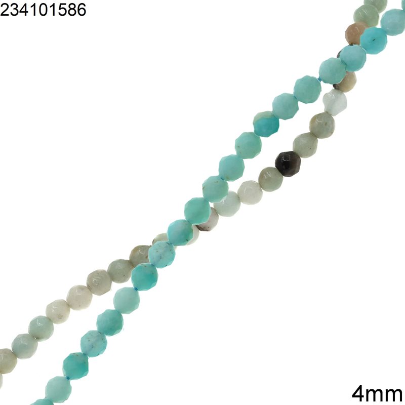Amazonite-Aquamarine Faceted Beads 4mm