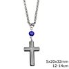 Stainless Steel Car Amulet Cross with Jesus Christ and Blessings  5x20x35mm and Evil Eye,12-14cm