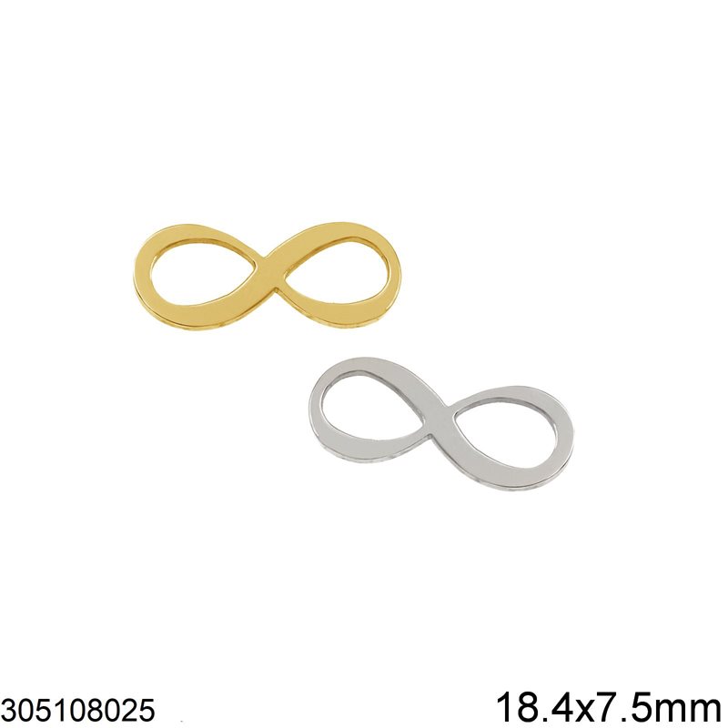 Stainless Steel Infinity Symbol 18.4x7.5mm