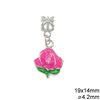 Casting Pendant Rose with Enamel 19x14mm and Ring with 4.2mm Hole