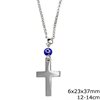 Stainless Steel Car Amulet Bold Cross 6x23x37mm with Evil Eye, 12-14cm