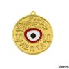 New Years Lucky Charm Coin with Enameled Evil Eye 39mm