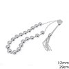 Silver 925 Kompoloi with 19 Beads 12mm, 29cm, 45γρ