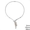 Silver 925 Necklace with Wire 3mm, Freshwater Pearls 10mm, 40cm