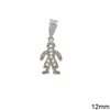 Silver 925 Pendant & Spacer Boy with Zircon 12mm